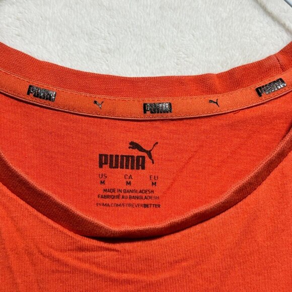 Puma Sleeveless Shirt Orange Crew Neck Men's Medium - Picture 7 of 11